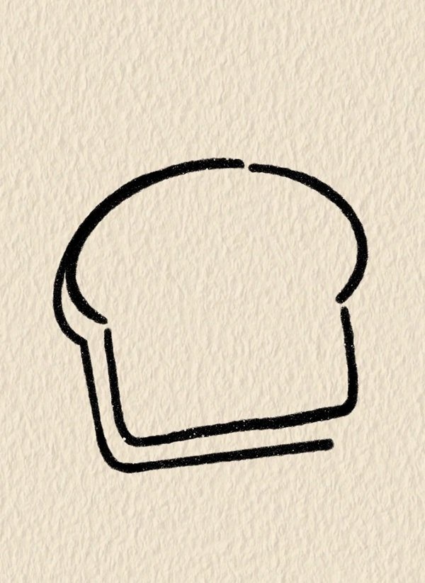 How to draw bread 5