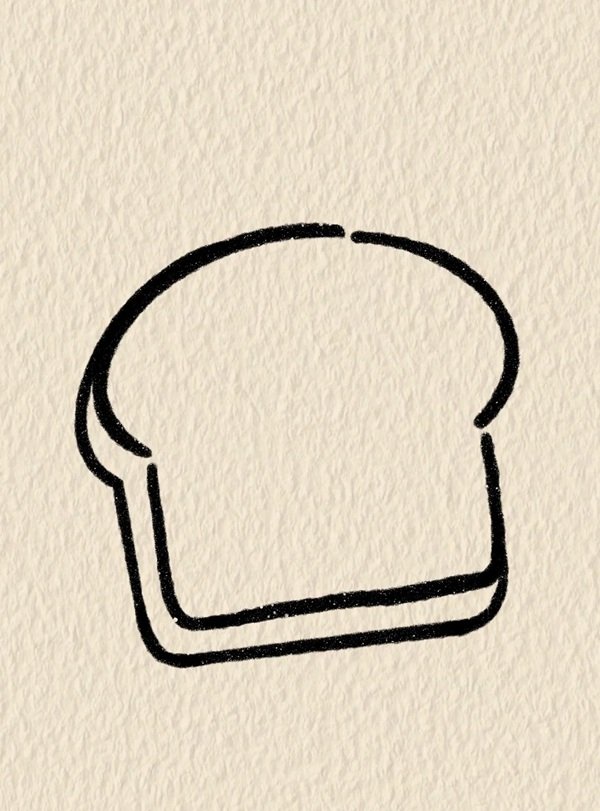 How to draw bread 6