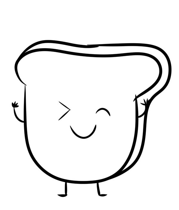 How to draw bread cute 5