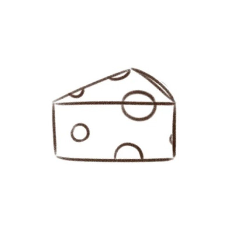 How to draw cheese 4