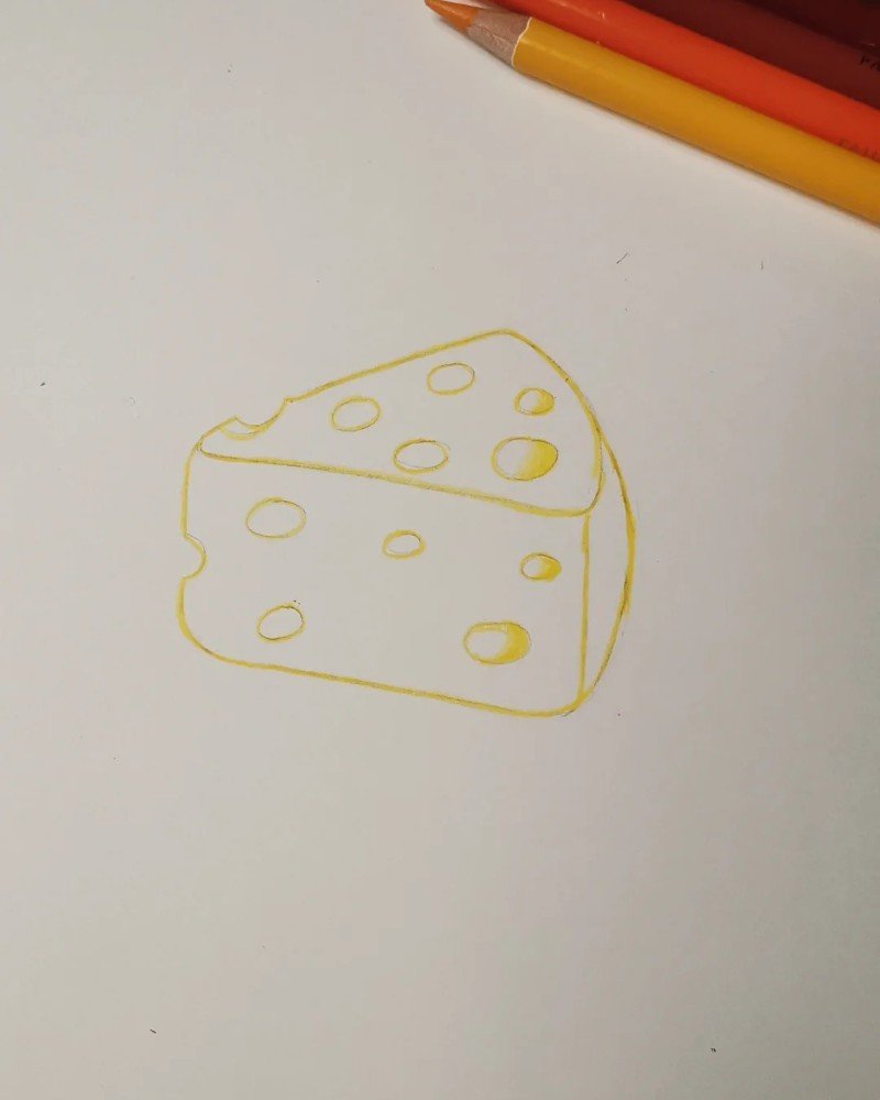 How to draw cheese beautiful 1