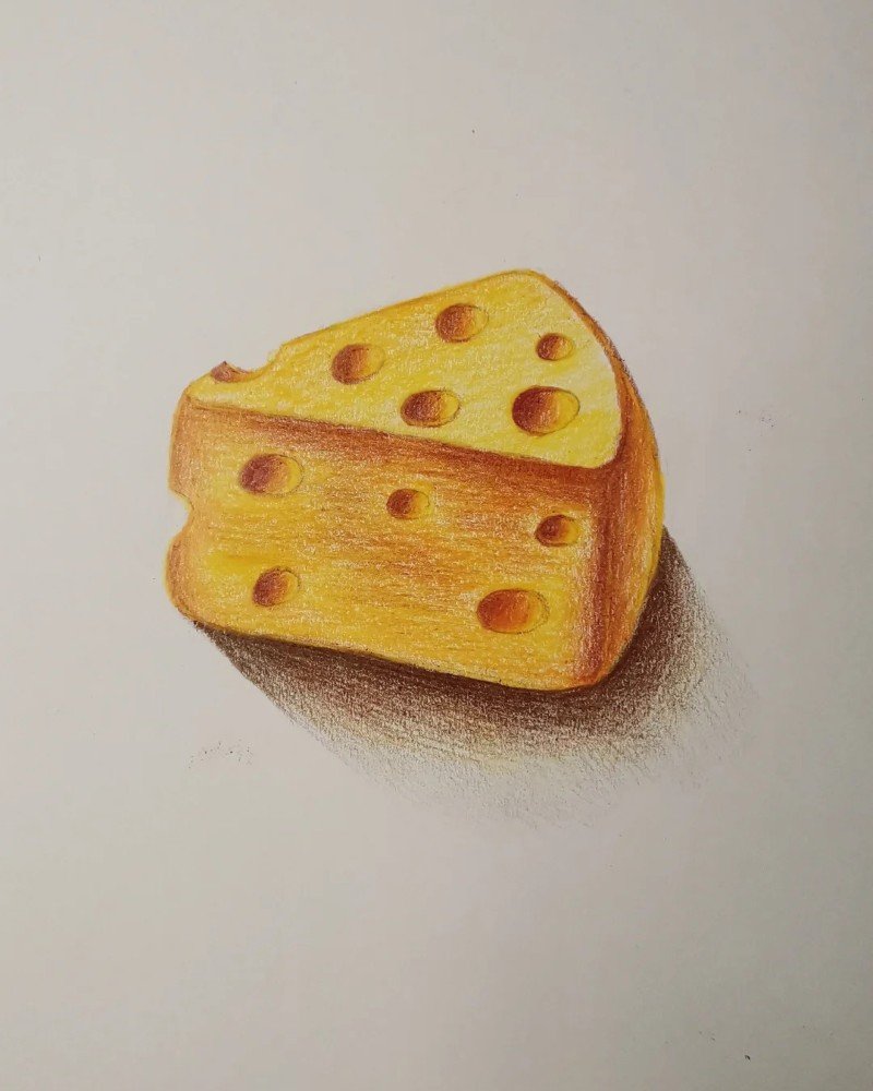 How to draw cheese beautiful