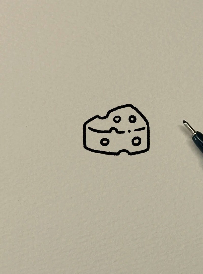 How to draw cheese easy 4