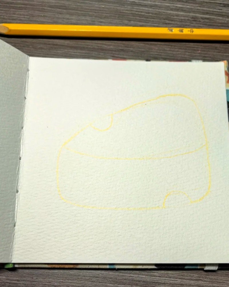 How to draw cheese step by step 1