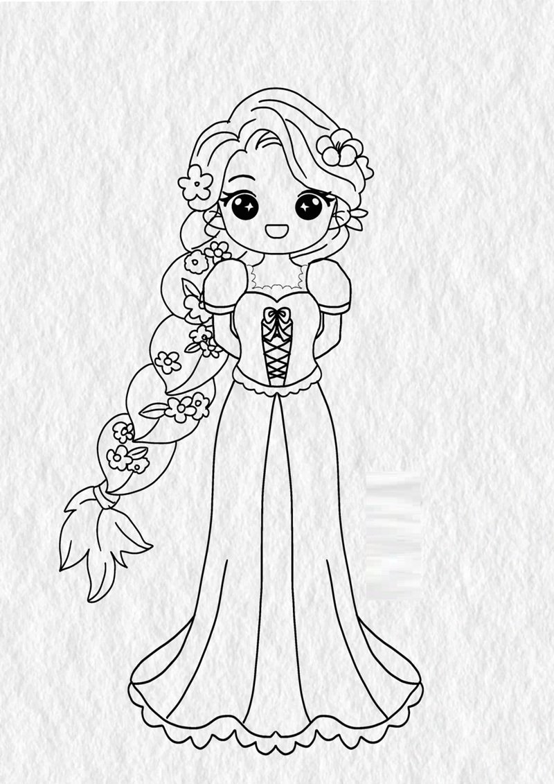 How to draw rapunzel easy 6