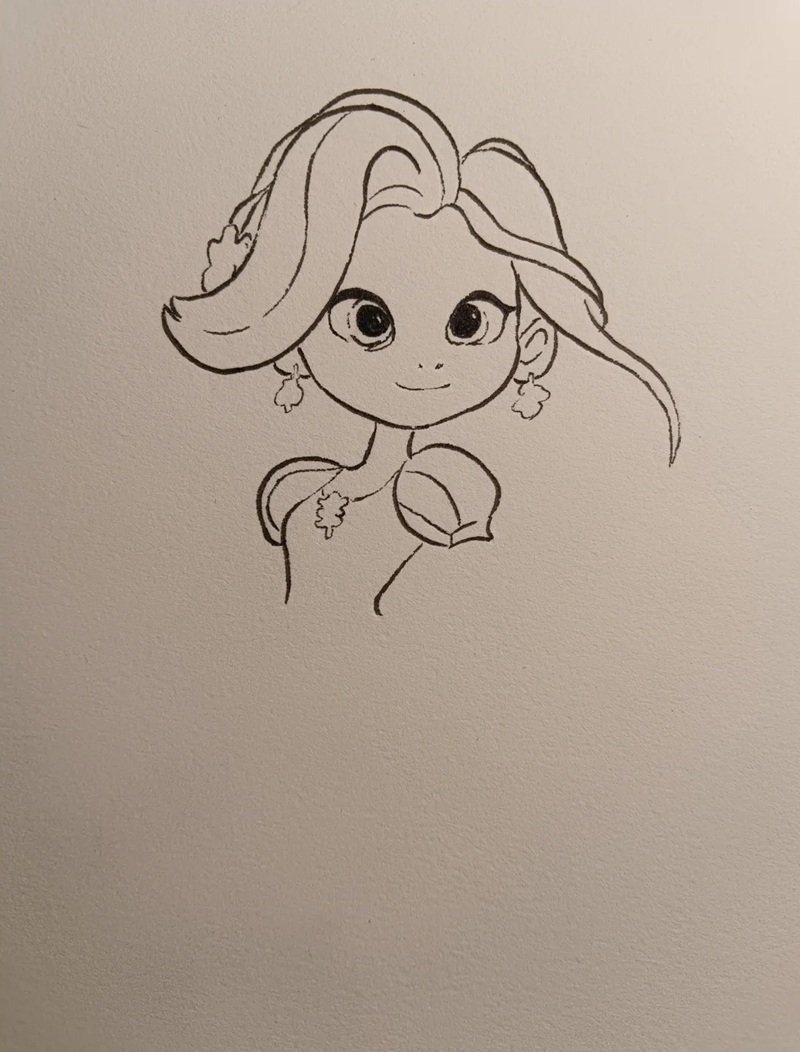 How to draw rapunzel step by step 34