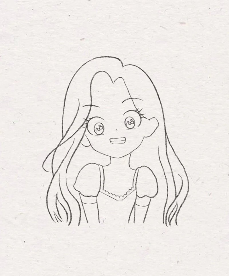 How to draw rapunzel for kids 4