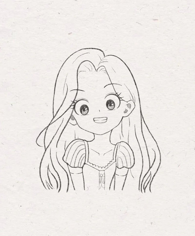How to draw rapunzel for kids